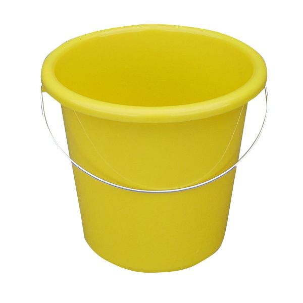 Plastikeimer rund 5l gelb mit Metallbügel | ZUBEHÖR | Hygietec